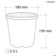 2.3L Squat Waterwise Pot (180mm)-Black